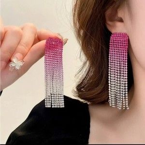 Luxury Fashion Colorful Rhinestone Crystal Drop Earrings